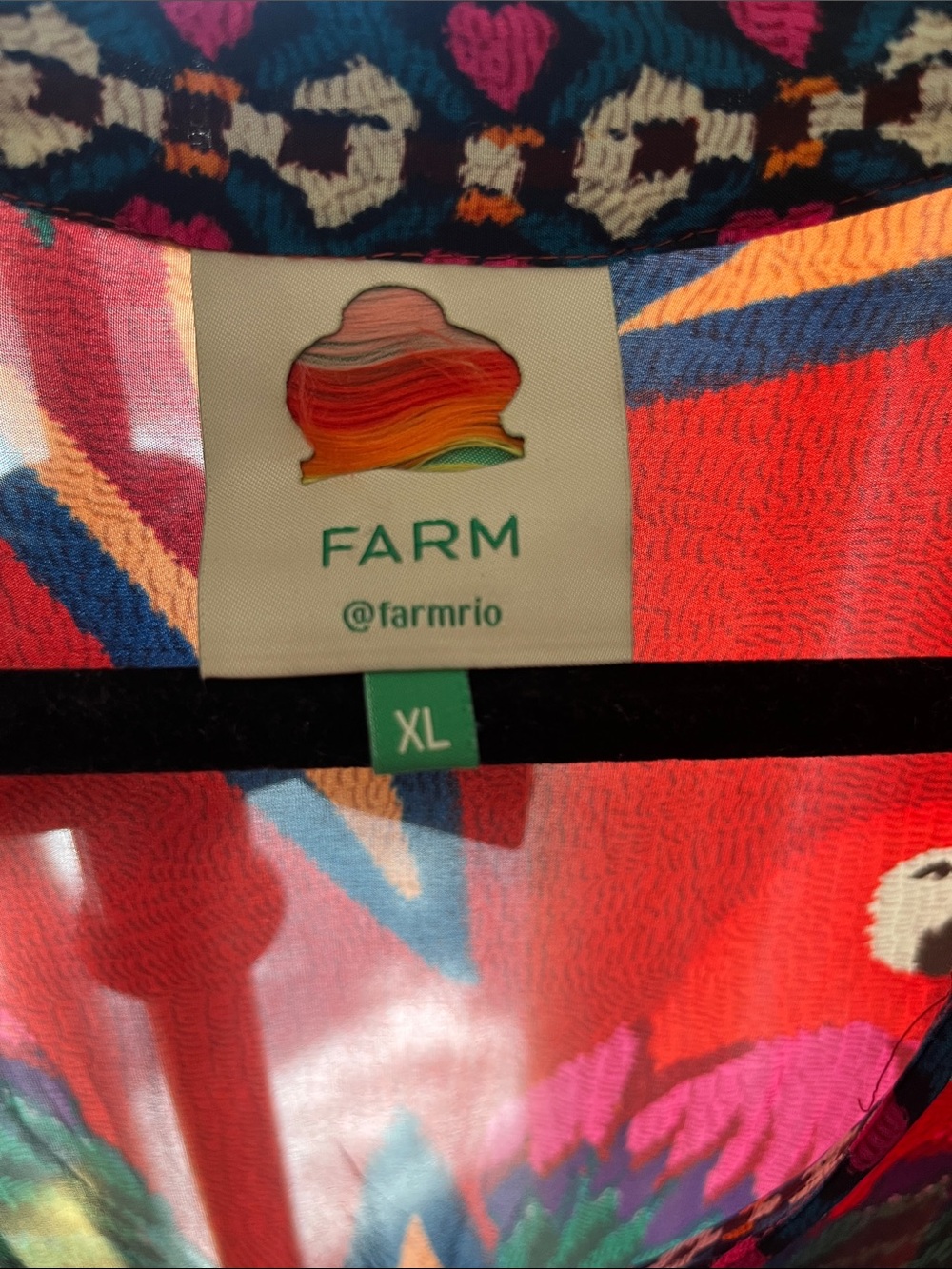 Farm Rio Bright Red & Multicolor Bohemian V-Neck Maxi Dress - Picture 2 of 15